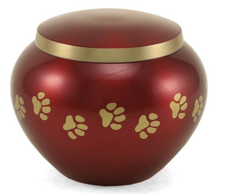 Small/Keepsake Red Brass Odyssey Funeral Cremation Urn, 25 cubic inches