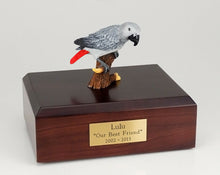 Load image into Gallery viewer, Parrot Gray Figurine Bird Pet Cremation Urn Avail in 3 Different Colors &amp; 4 Size
