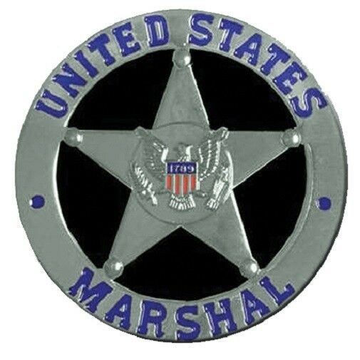US Marshall (Silver) Medallion for Box Cremation Urn/Flag Case - 4 Inch Diameter