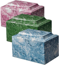 Load image into Gallery viewer, Small/Keepsake Marble Cobalt Funeral Cremation Urn, 5 Cubic Inches. TSA Approved
