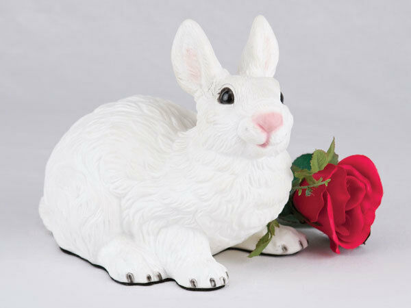 Small/Keepsake 58 Cubic Inches White Rabbit Resin Urn for Cremation Ashes