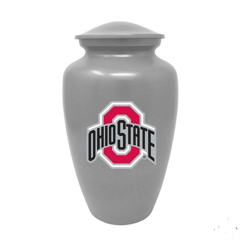Large/Adult 220 Cubic Inch Ohio State Buckeyes Gray Aluminum Cremation Urn