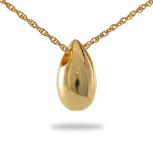 Load image into Gallery viewer, 14K Solid Gold Teardrop Pendant/Necklace Funeral Cremation Urn for Ashes
