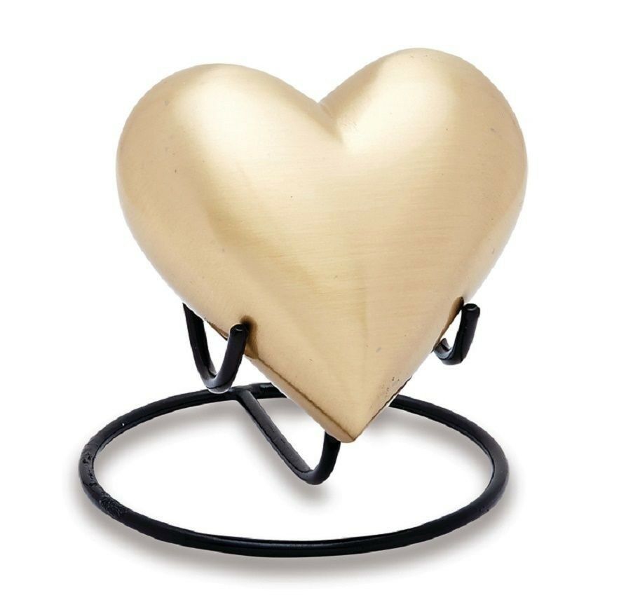 Brass 3 Cubic Inches  Heart Keepsake Funeral Cremation Urn for Ashes