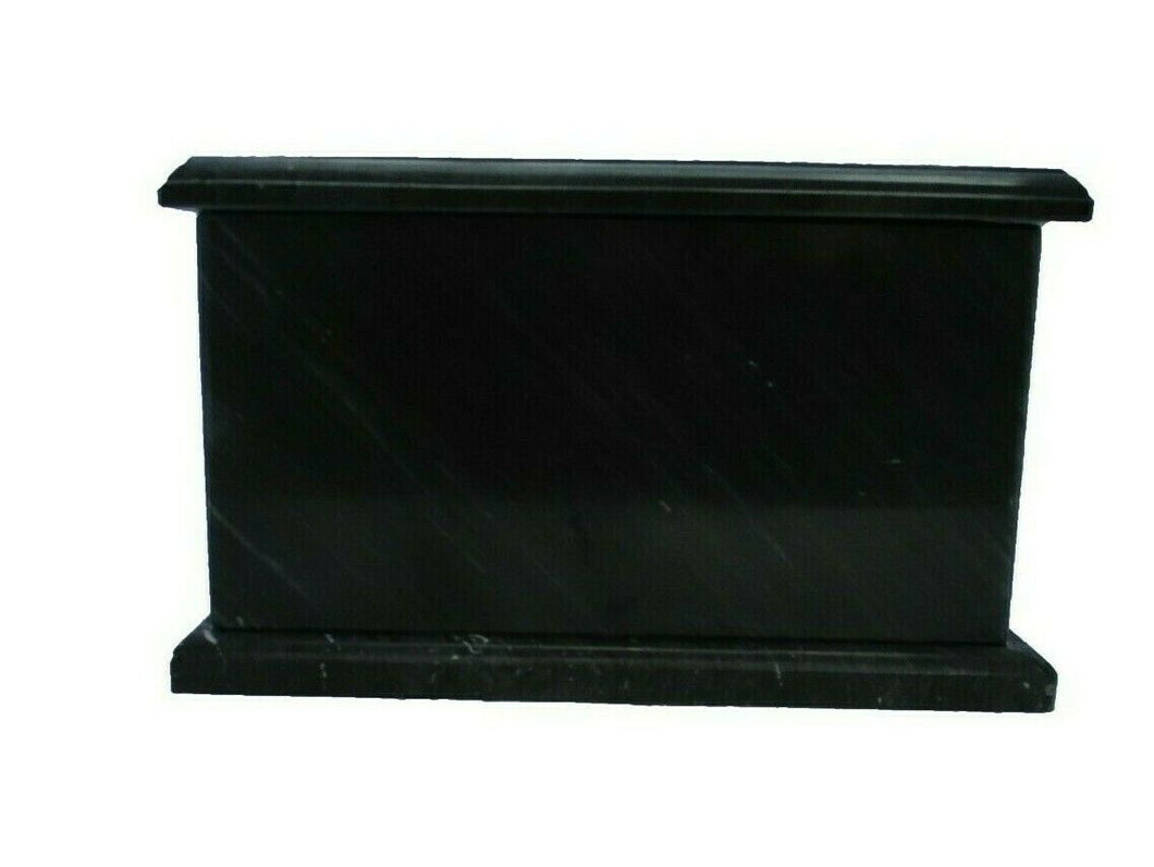 Large/Adult 240 Cubic Inches Black Evermore Rectangle Natural Marble Urn