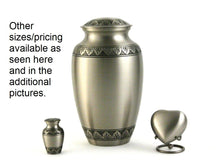 Load image into Gallery viewer, New, Brass Set of 6 Athena Pewter Keepsake Cremation Urns, 5 Cubic Ins each
