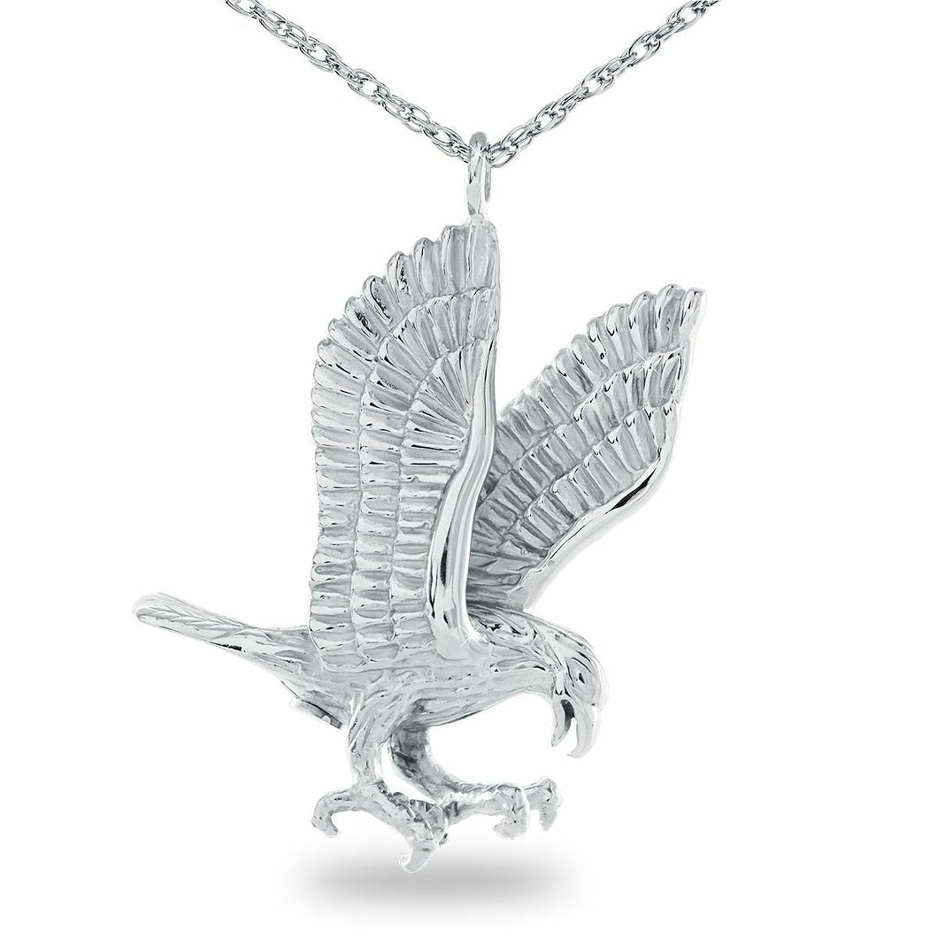 Small/Keepsake Silver Eagle Pendant Funeral Cremation Urn for Ashes