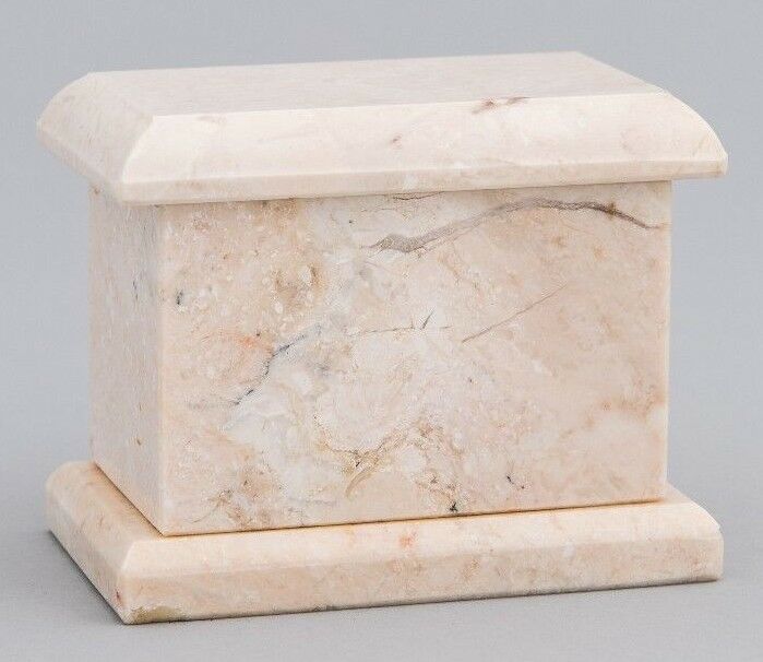 Small/Keepsake 1 Cubic In. Champagne Rectangle Natural Marble Cremation Urn
