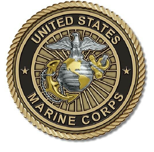 Marine Corps Medallion for Box Cremation Urn/Flag Case - 4 Inch Diameter