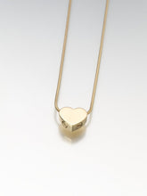 Load image into Gallery viewer, Gold Vermeil Double Chamber Slide Heart Memorial Pendant Funeral Cremation Urn

