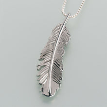 Load image into Gallery viewer, Sterling Silver Feather Pendant Memorial Jewelry Pendant Funeral Cremation Urn

