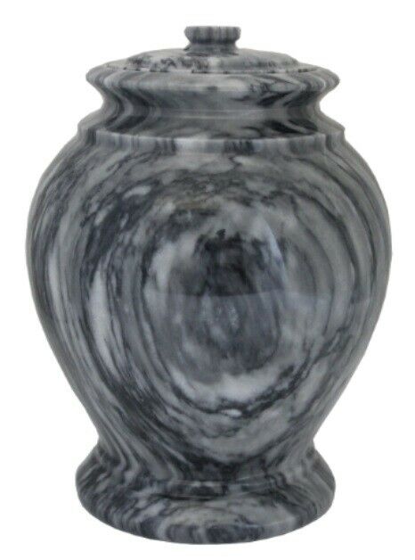 Large/Adult 220 Cubic Inch London Cashmere Gray Marble Funeral Cremation Urn