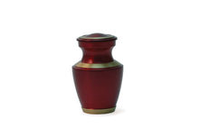 Load image into Gallery viewer, Keepsake Brass Red Funeral Cremation Urn for Ashes, 5 Cubic Inches
