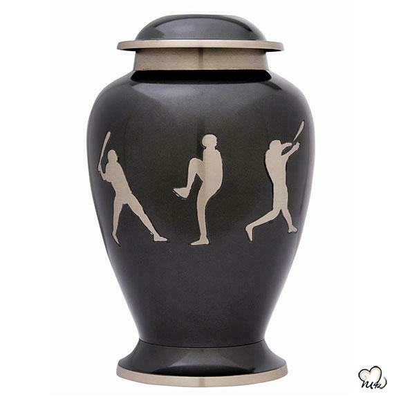 Large/Adult 200 Cubic Inch Brass Slate Baseball Memorial Funeral Cremation Urn