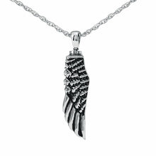 Load image into Gallery viewer, Sterling Silver Angel&#39;s Wing Pendant/Necklace Funeral Cremation Urn for Ashes
