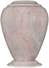 Load image into Gallery viewer, Large 235 Cubic Inch Georgian Vase Pink Cultured Marble Cremation Urn for Ashes
