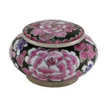 Load image into Gallery viewer, Small/Keepsake Filigree Cloisonné Floral Pink Funeral Cremation Urn for Ashes
