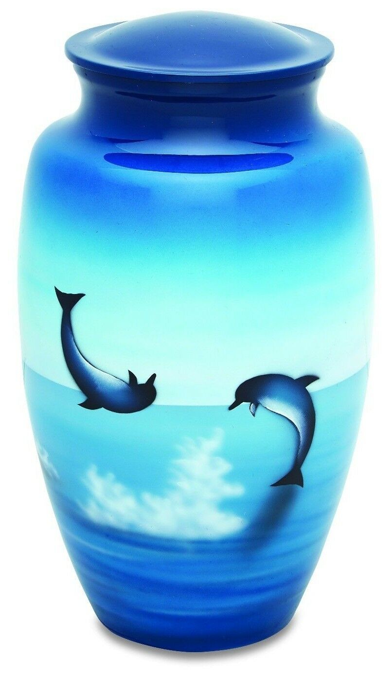 Frolicking Dolphins 210 Cubic Inches Large/Adult Cremation Urn for Ashes