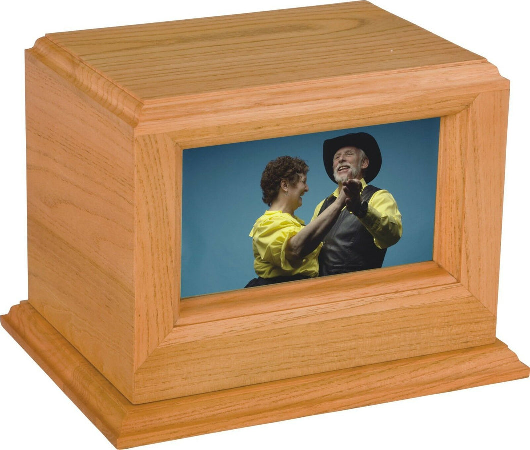 Large/Adult 230 Cubic Inches Oak Wood Picture Frame Cremation Urn for Ashes