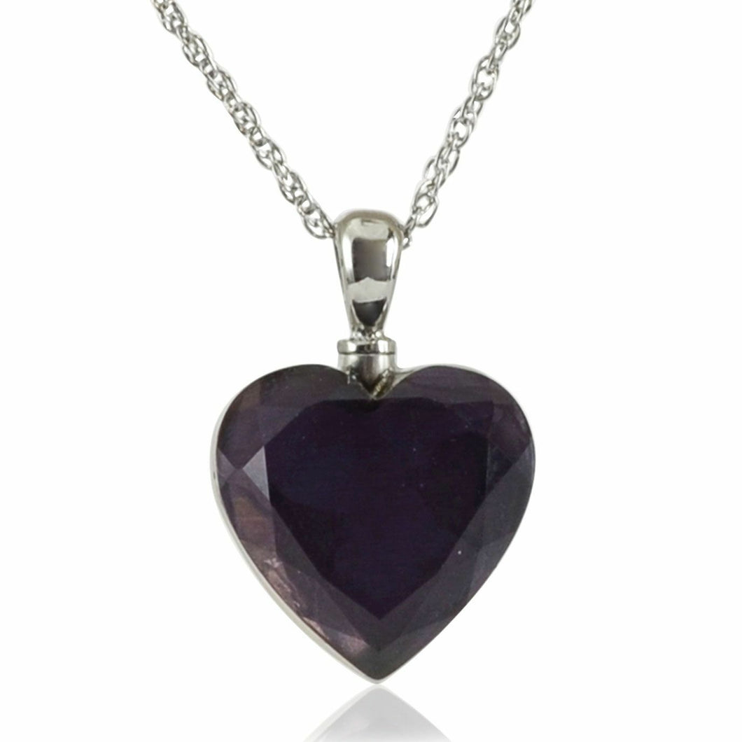 Royal Purple Stainless Steel Pendant/Necklace Funeral Cremation Urn for Ashes