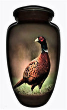 Load image into Gallery viewer, Small/Keepsake 3 Cubic Inch Pheasant Hunting Aluminum Cremation Urn for Ashes
