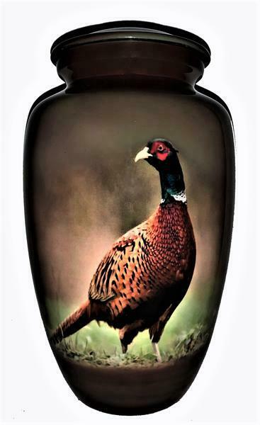 Small/Keepsake 3 Cubic Inch Pheasant Hunting Aluminum Cremation Urn for Ashes