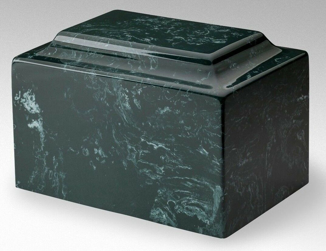 Small/Keepsake Marble Dark Green 5 Cubic Inch Funeral Cremation Urn TSA Approved