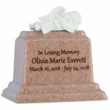 Load image into Gallery viewer, Small/Keepsake 18 Cubic Inch Peaceful Baby Girl Cultured Marble Cremation Urn
