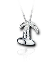 Load image into Gallery viewer, Sterling Silver Palm Tree Funeral Cremation Urn Pendant for Ashes w/Chain
