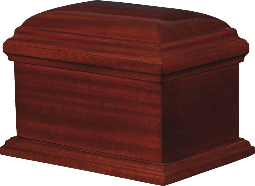 Small/Keepsake 4 Cubic Inches Vintage Mahogany Wood Cremation Urn for Ashes