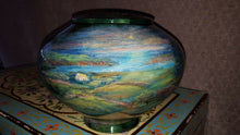 Load image into Gallery viewer, Hand Painted Wood Adult Ireland Landscape Funeral Cremation Urn,225 Cubic Inches
