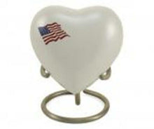 Load image into Gallery viewer, Heart Keepsake Funeral Cremation Urn for ashes,3 Cubic Inches-Classic Color Flag
