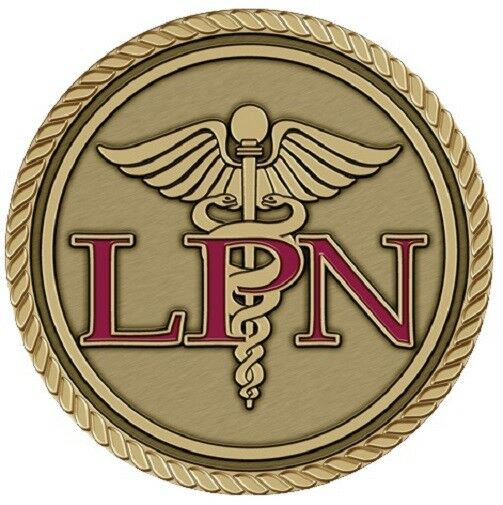 LPN Medallion for Box Cremation Urn/Flag Case - 2 Inch Diameter