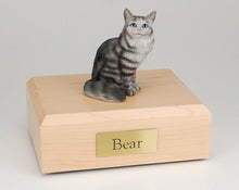 Load image into Gallery viewer, Maine Coon Silver Tabby Cat Figurine Pet Cremation Urn Avail 3 Colors/ 4 Sizes
