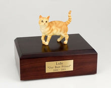 Load image into Gallery viewer, Tabby Red Cat Figurine Pet Cremation Urn Available 3 Different Colors &amp; 4 Sizes
