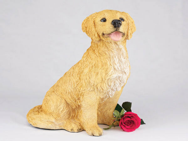 Extra Large 346 Cubic Inches Golden Retriever Resin Urn for Cremation Ashes