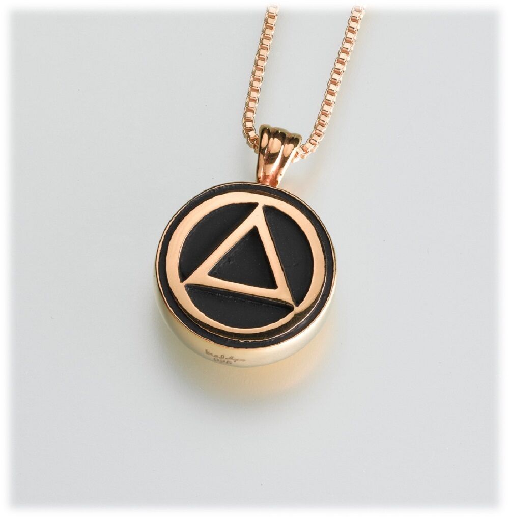 Gold Vermeil Serenity Memorial Jewelry Pendant Funeral Cremation Urn