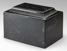 Load image into Gallery viewer, Small/Keepsake Marble Black/White 5 Cubic Inch Cremation Urn Vault, TSA Approved
