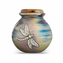 Load image into Gallery viewer, Large/Adult 200 Cubic Inches Raku Dragonfly Funeral Cremation Urn for Ashes
