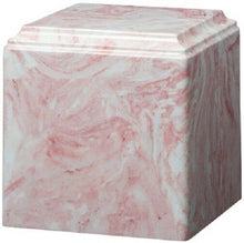 Load image into Gallery viewer, Large/Adult 280 Cubic Inch Pink Cultured Marble Cube Cremation Urn for Ashes
