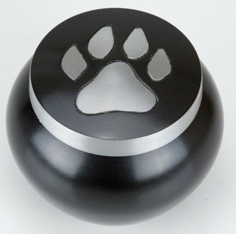30 Cubic Inches Nickel/Gray Aluminum Pawprint Pet Jar Urn for Cremation Ashes