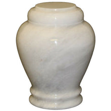 Load image into Gallery viewer, Embrace Antique White Marble Funeral Cremation Urn Keepsake, 15 Cubic Inches
