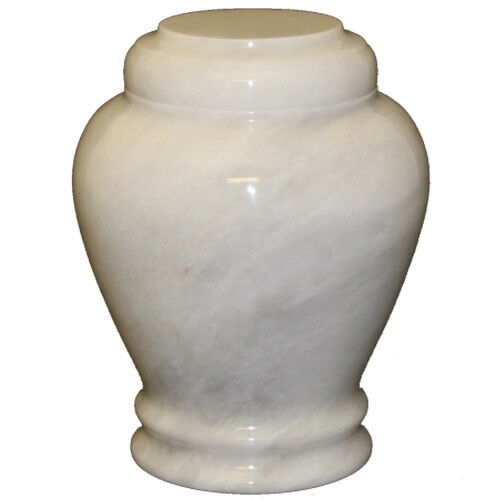 Embrace Antique White Marble Funeral Cremation Urn Keepsake, 15 Cubic Inches