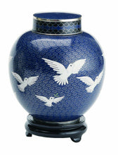 Load image into Gallery viewer, Large/Adult 210 cubic inches Dove Cloisonne Cremation Urn for Ashes with Birds
