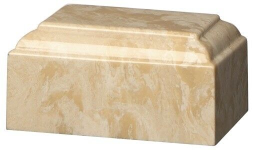 Small/Keepsake 22 Cubic Inch Creme Tuscany Cultured Marble Funeral Cremation Urn