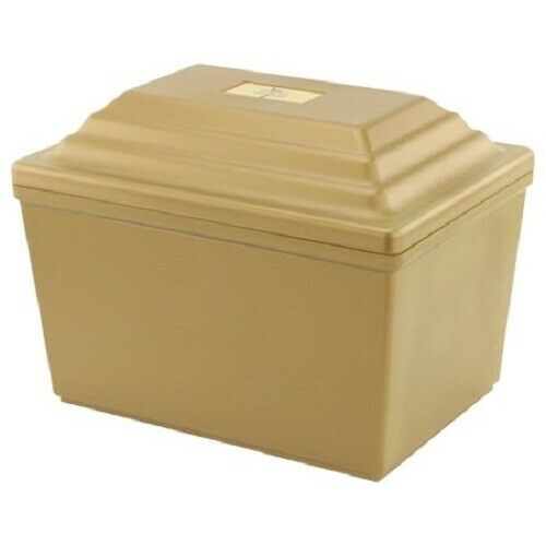 Large/Adult Gold Polymer Single Funeral Cremation Urn Burial Vault