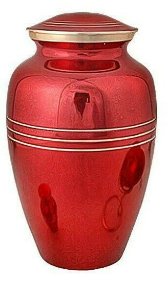 Large/Adult 200 Cubic Inch Classsic Red Brass Funeral Cremation Urn for Ashes