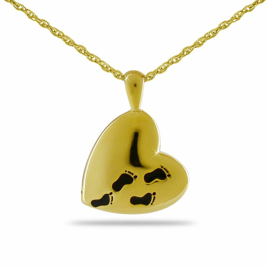 18K Solid Gold Life's Journey Pendant/Necklace Funeral Cremation Urn for Ashes