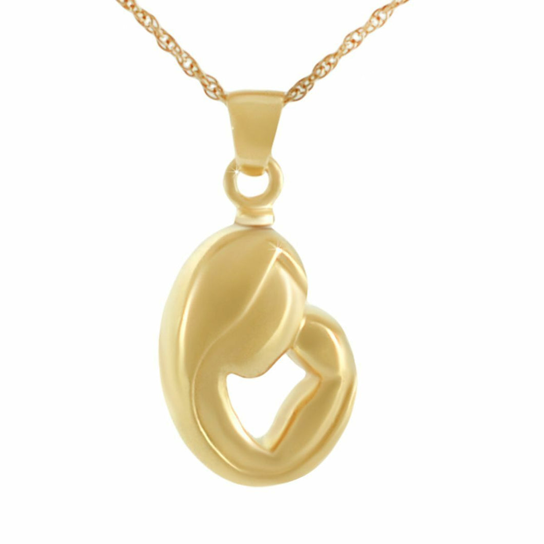 Small/Keepsake Mother's Love Gold Plated Steel Pendant Funeral Cremation Urn for Ashes