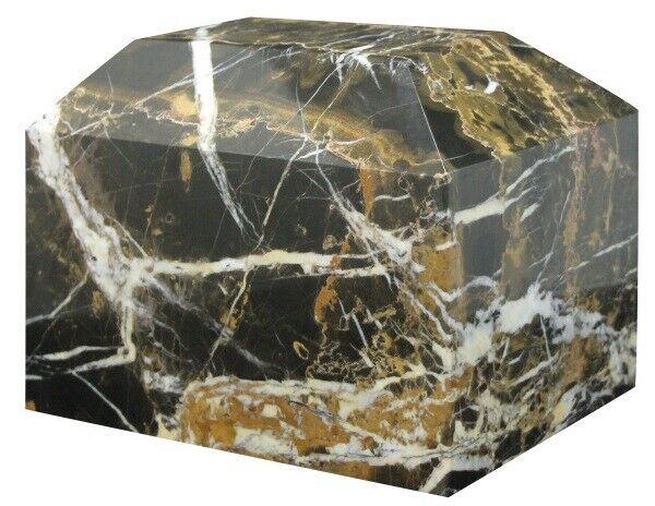 Large/Adult 190 Cubic Inch Summit King Gold Box Marble Funeral Cremation Urn